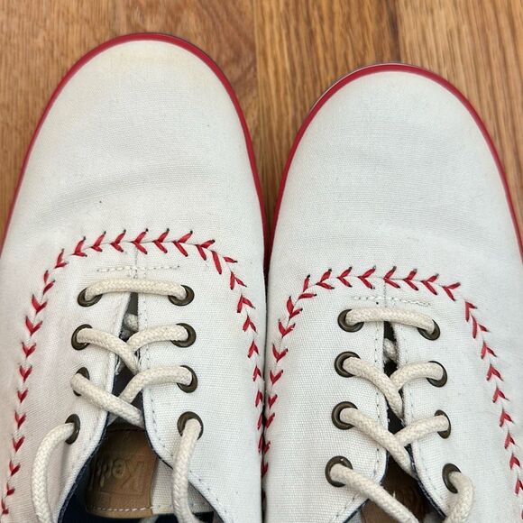 Keds Cream and Red Braves Baseball Stitch Sneakers size 10 - Picture 6 of 12